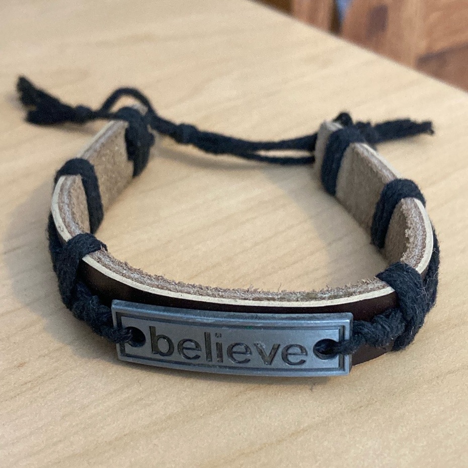 Believe Pull String Bracelet